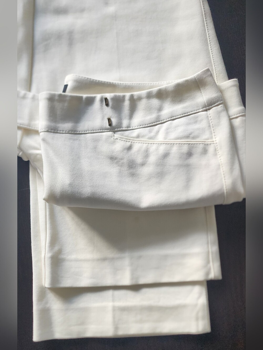 White House Black Market Ivory Bootcut Dress Pants